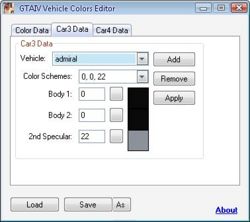 GTAIV Vehicle Colors Editor 1.0